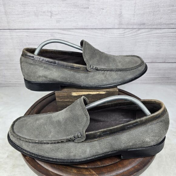 John Varvatos USA Slip On Loafers Suede Leather Grey Men’s Sz 11 main image 10